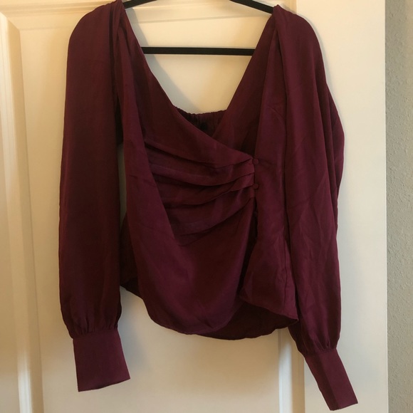 Silk feeling wrap top - Picture 1 of 3